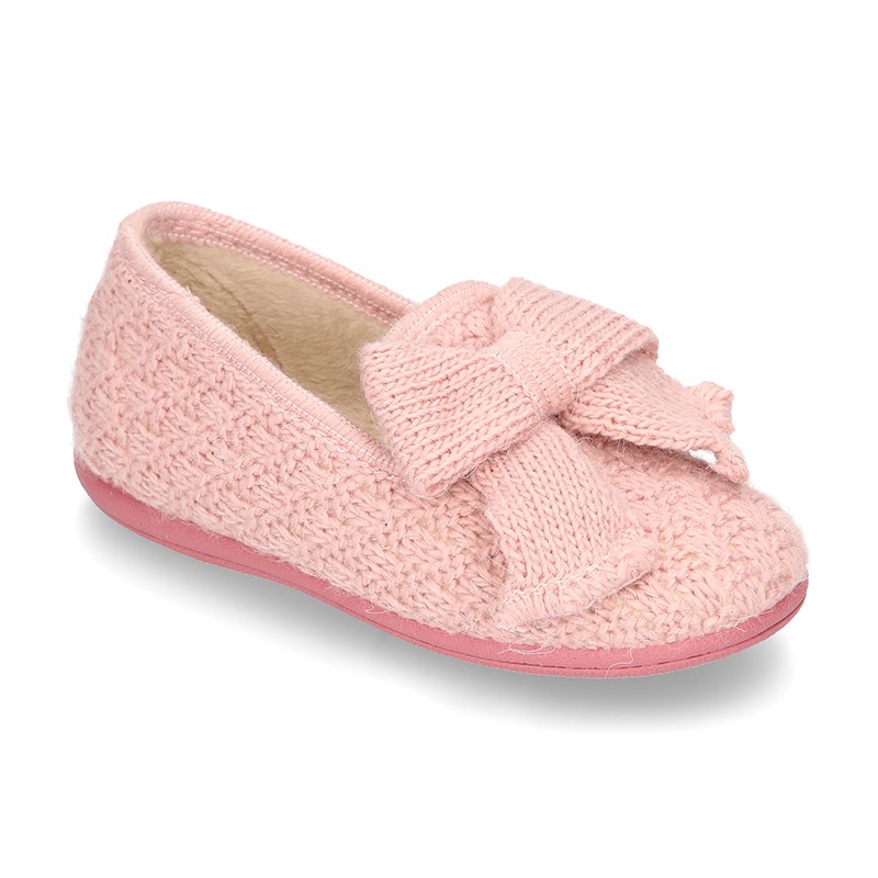 New Wool knit home shoes with RIBBON design. VP016 | OkaaSpain