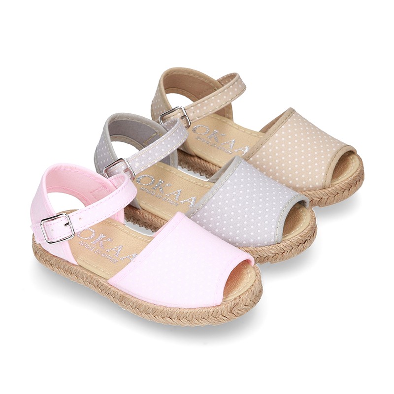 POLKA cotton canvas little espadrille shoes SANDAL style