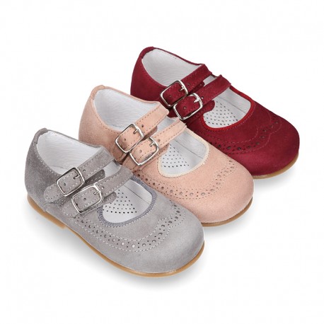 Classic little Mary Jane shoes with double buckle fastening in SOFT ...