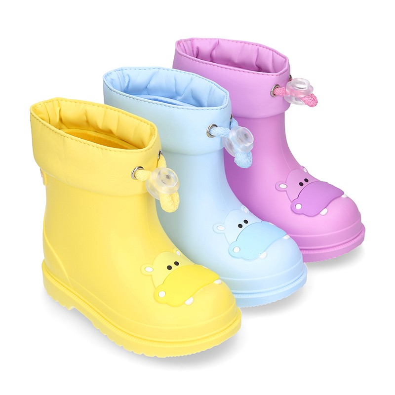 Botas de agua flexibles para bebés y niños pequeños