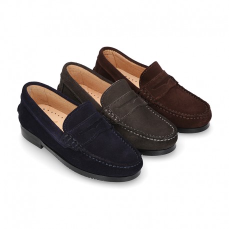 suede leather moccasins