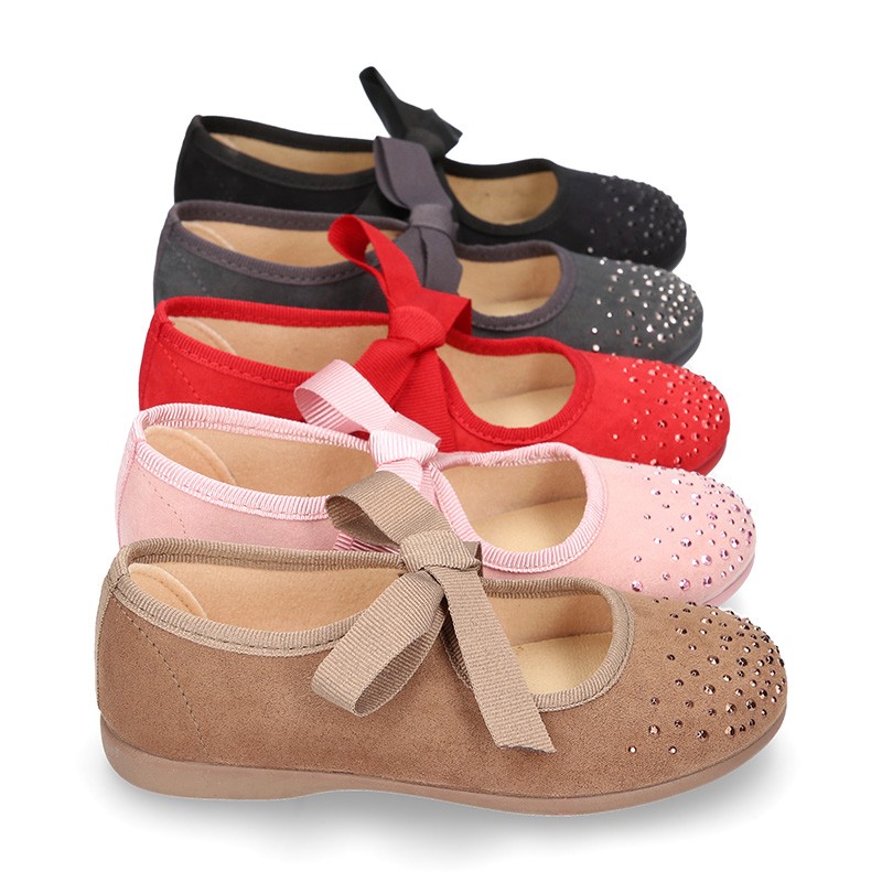 New Autumn winter canvas Mary Janes with ties closure and CRYSTALS ...