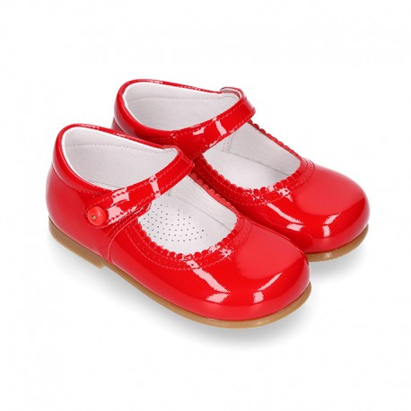 Halter little Mary Jane shoes in RED 