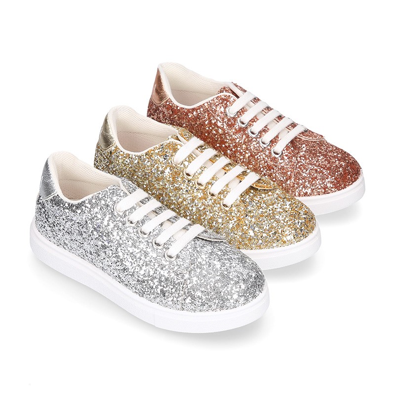 Shops girls gold tennis shoes