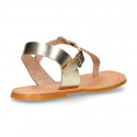 LAMINATED leather Woman sandal shoes Gladiator style.