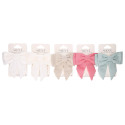 Girl bow hair clip in linen for Ceremony.
