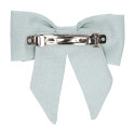 Girl bow hair clip in linen for Ceremony.