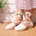 Cotton canvas girl espadrilles shoes Valenciana style.