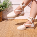Cotton canvas girl espadrilles shoes Valenciana style.
