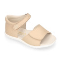 Micro canvas Okaa Flex kids Sandal shoes with double hook and loop strap closure.