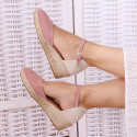 Classic Suede leather 3 CM wedge sandals espadrille shoes.