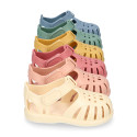 Classic Kids jelly shoes for Beach and Pool use in SOLID colors with hook and loop strap closure.