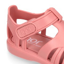 Classic Kids jelly shoes for Beach and Pool use in SOLID colors with hook and loop strap closure.