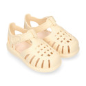 Classic Kids jelly shoes for Beach and Pool use in SOLID colors with hook and loop strap closure.