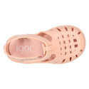 Classic Kids jelly shoes for Beach and Pool use in SOLID colors with hook and loop strap closure.