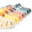 Classic Kids jelly shoes for Beach and Pool use in NEW SOLID colors with hook and loop strap closure.