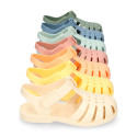 Classic Kids jelly shoes for Beach and Pool use in NEW SOLID colors with hook and loop strap closure.