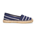 Stripes print Cotton canvas classic espadrilles shoes style.