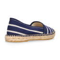 Stripes print Cotton canvas classic espadrilles shoes style.