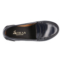 Classic school GIRL Moccasin shoes in Antik leather.