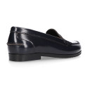 Classic school GIRL Moccasin shoes in Antik leather.