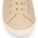 BAREFOOT Kids high Sneaker shoes with laces and side zipper.