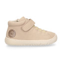 BAREFOOT Kids high Sneaker shoes with laces and side zipper.