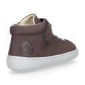 BAREFOOT Kids high Sneaker shoes with laces and side zipper.