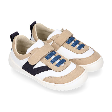 Kids BAREFOOT Sneaker shoes with elastic laces.