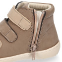 BAREFOOT Kids high Sneaker shoes lacesless and side zipper.