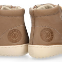 BAREFOOT Kids high Sneaker shoes lacesless and side zipper.