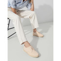 Suede leather kids oxford shoes espadrille style.