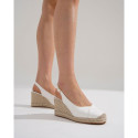 Women's open-back espadrille with a SANDAL-type wedge.